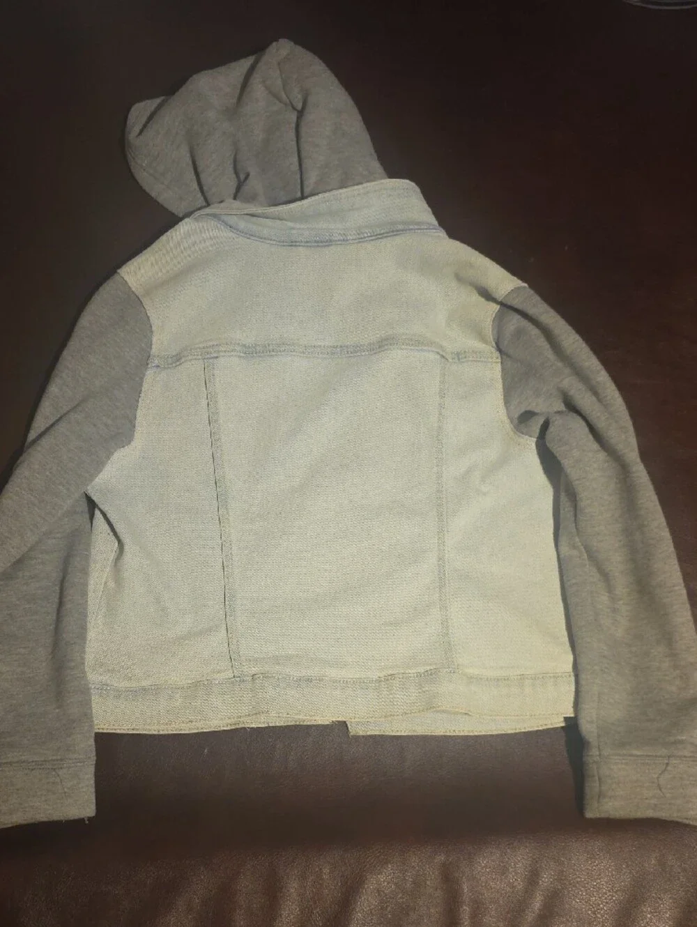 wonder nation Light Blue Denim Jacket with Gray Hoodie